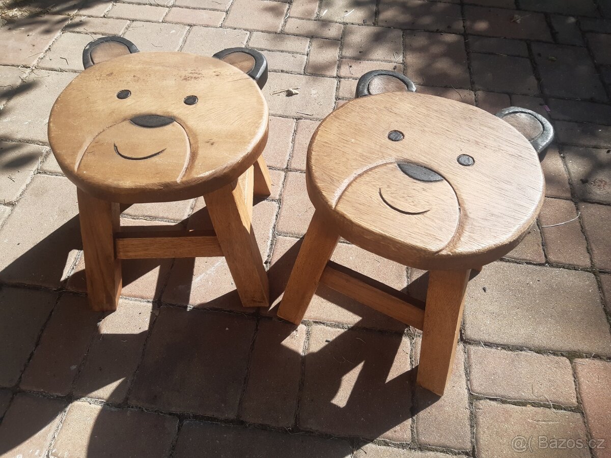 Dětské židličky na přezouvání - medvídek - ruční výroba