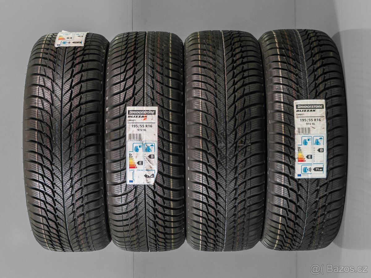BRIDGESTONE R16 ZIMNÍ PNEUMATIKY 195/55/16 100%, 4KS (864T)