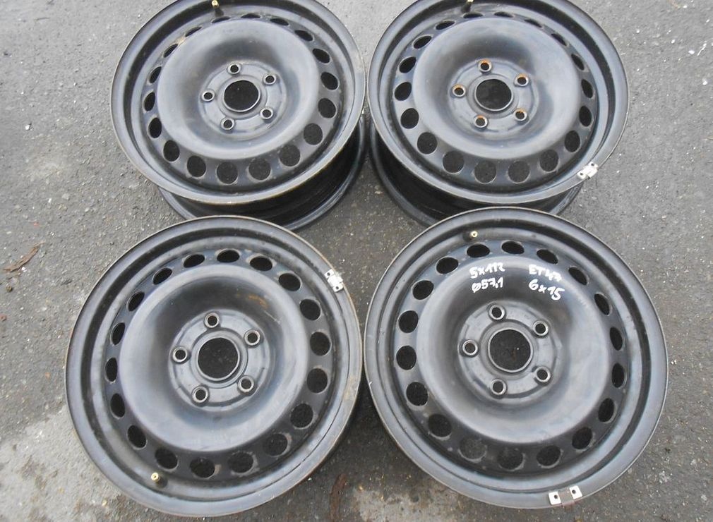Plechové disky 15",rozteč 5x112,ET 47,šíře 6J, střed 57,1