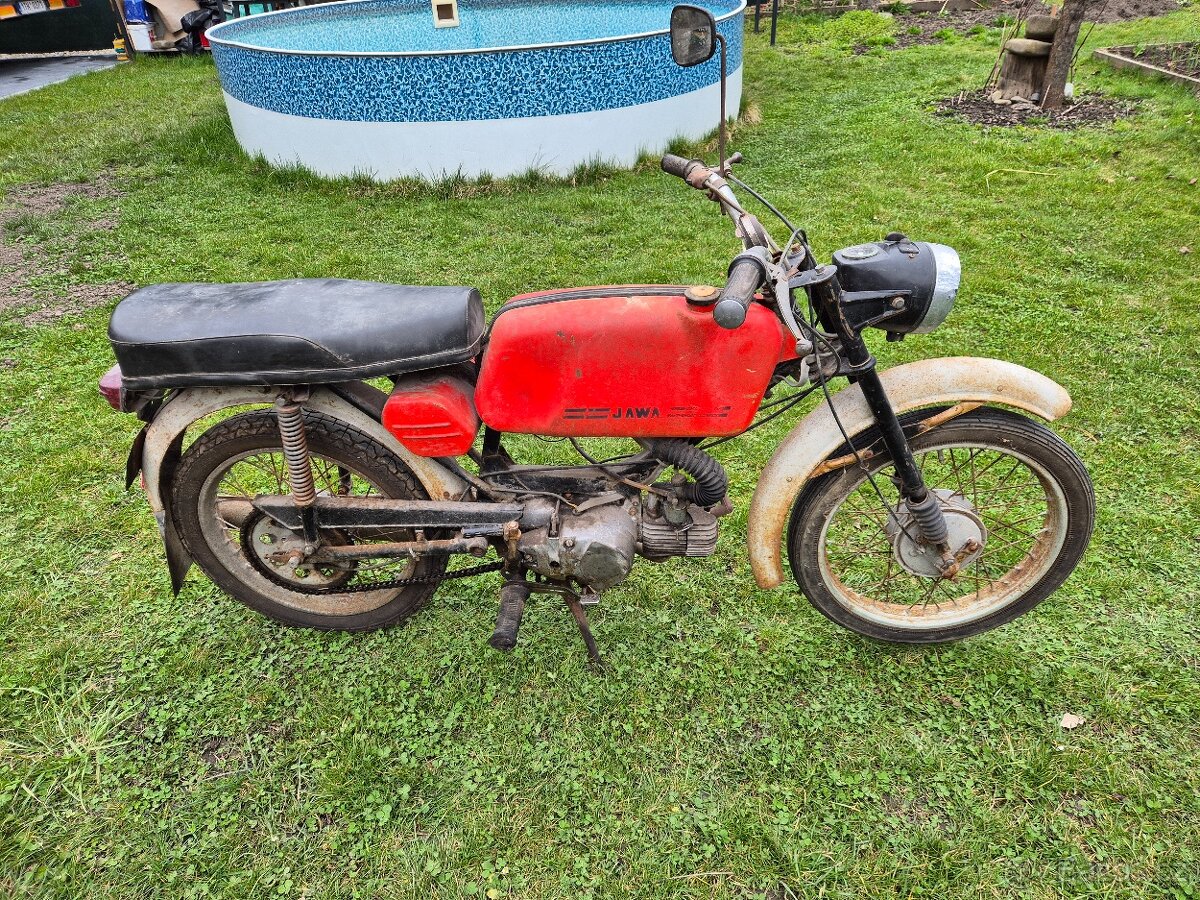 Jawa 23 Mustang bez TP, červený původní stav 1.