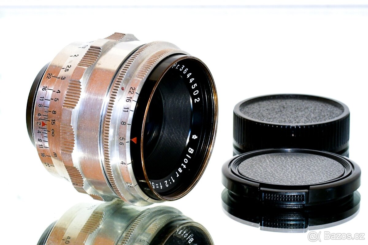 Carl Zeiss Biotar 2/58 RED T 1Q M42 12-lamelový TOP STAV