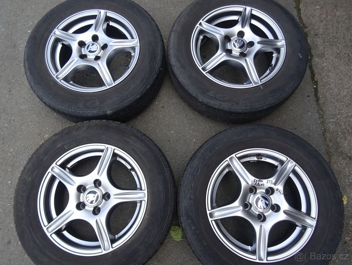 Alu disky na Škoda, 14", 5x100,ET 32, letní sada