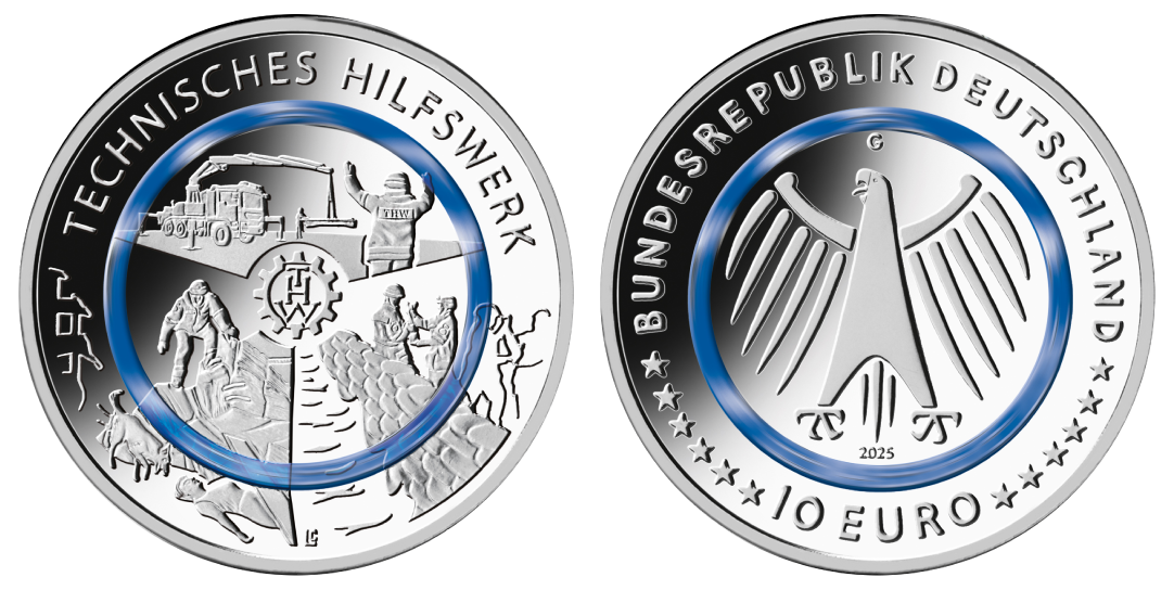 10 euro Německo 2025 Technická pomoc KM #456 - kov+polymer