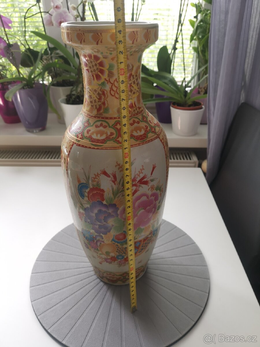 Vintage čínská váza, porcelán, výška 45 cm
