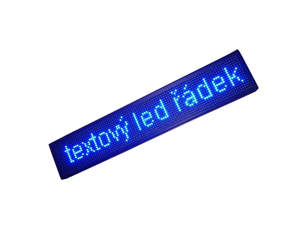Reklamní LED panel s pohyblivým textem, 1 metr, modrý