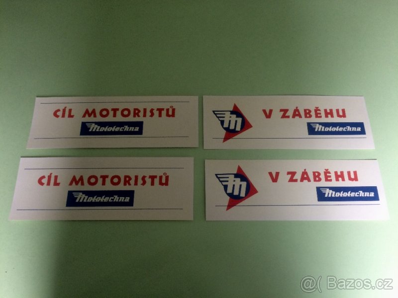 Cedulka - V ZÁBĚHU , CÍL MOTORISTŮ - MOTOTECHNA