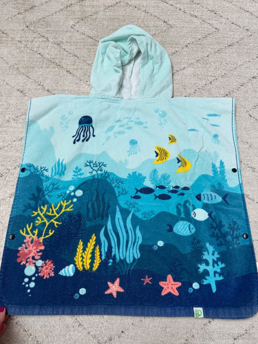 Dětský froté župan pončo s kapucí mořský svět