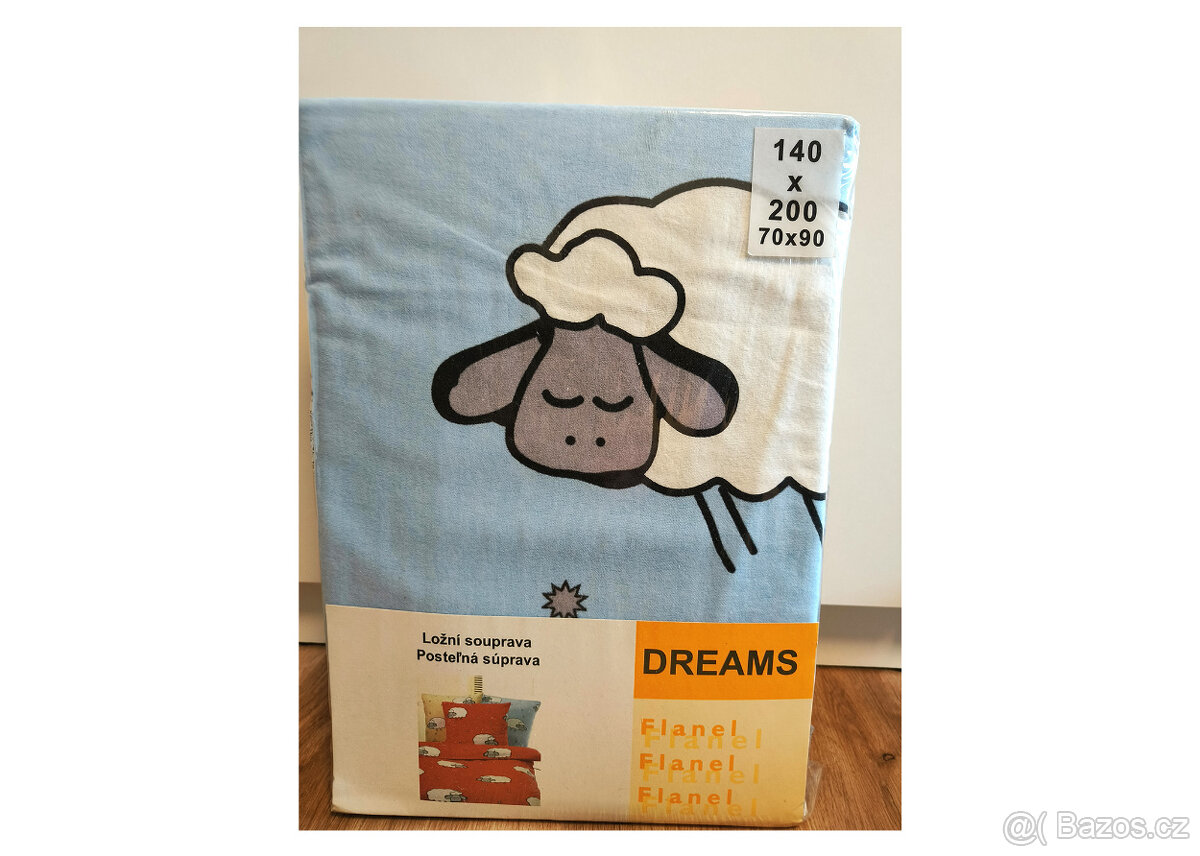 Flanelová ložní souprava, povlečení nové 140 x 200 rezerve