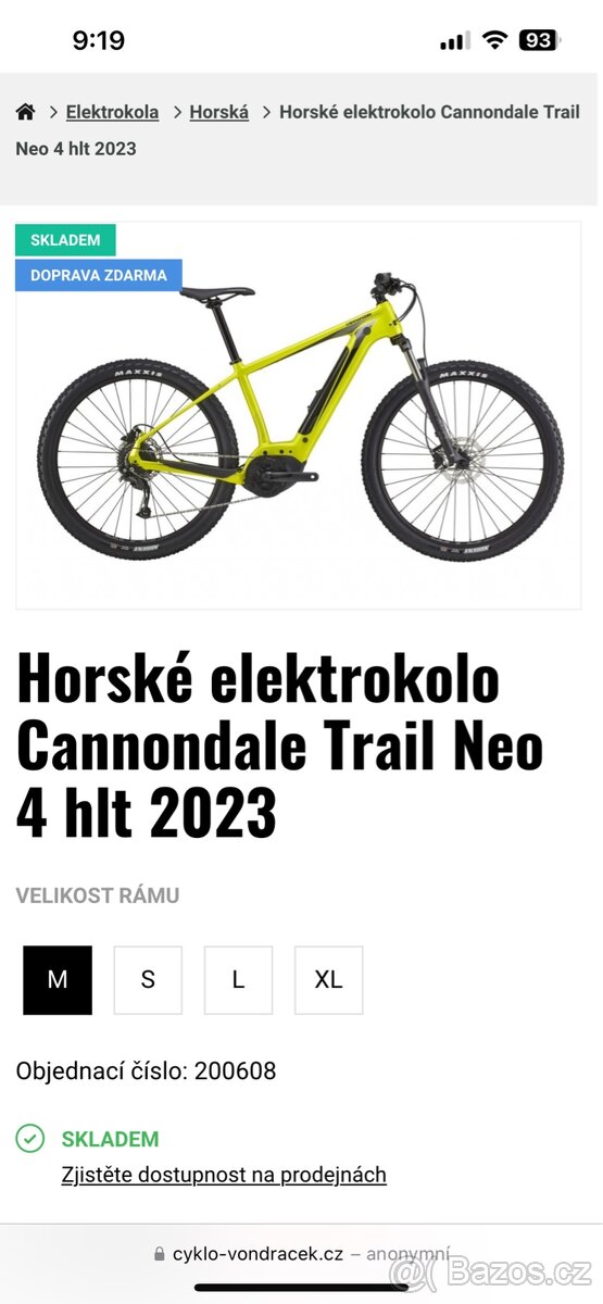 Elektrokolo Cannondale Trail Neo