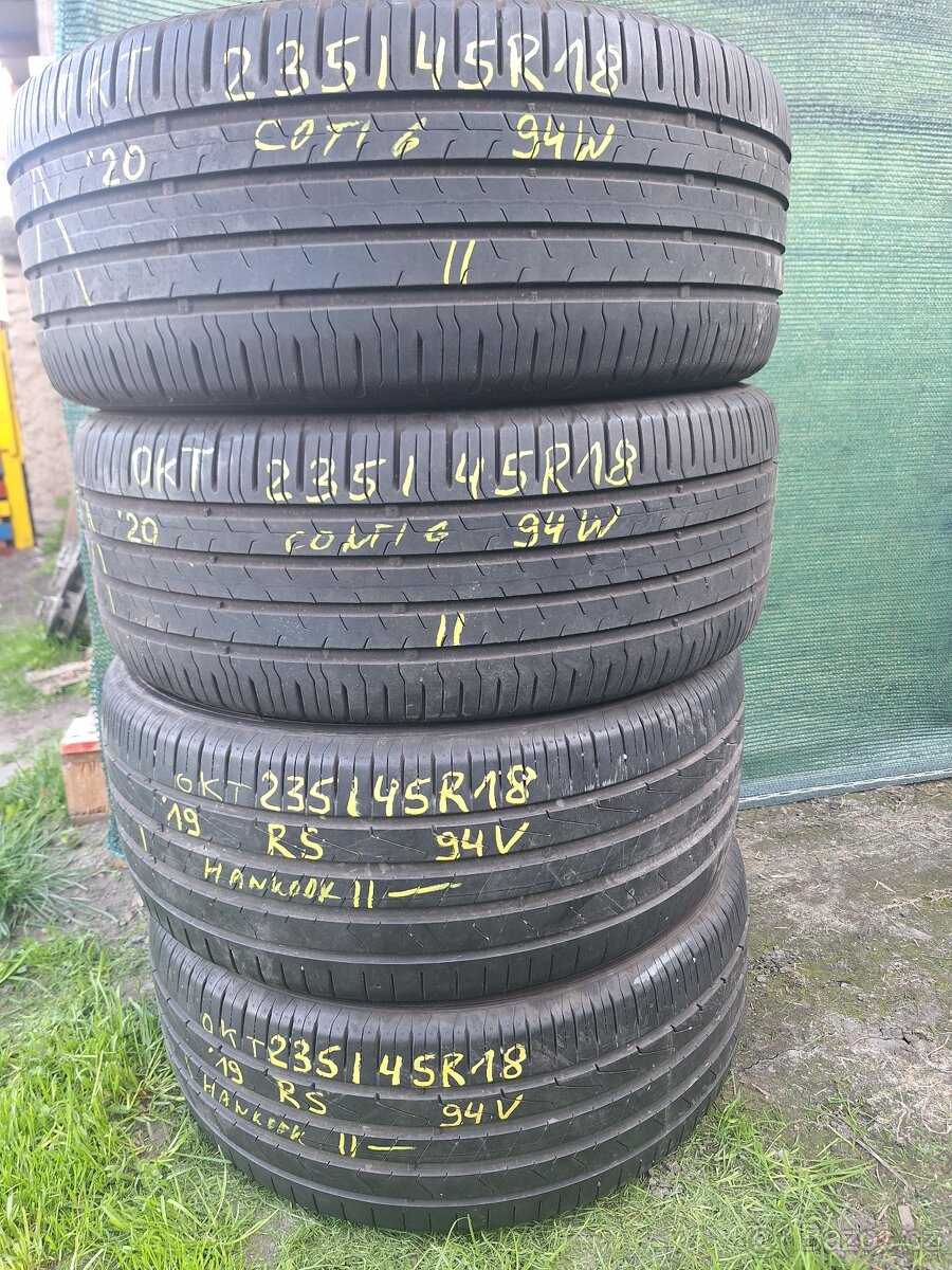 Prodám letní pneu 235/45/18 Continental a Hankook