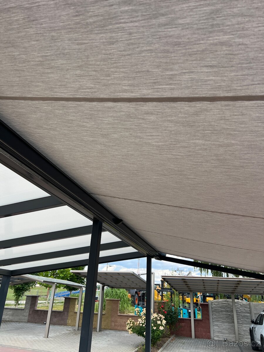 Pergola - slunolam 5x3m s pohonem na dálkové ovládání STOBAG