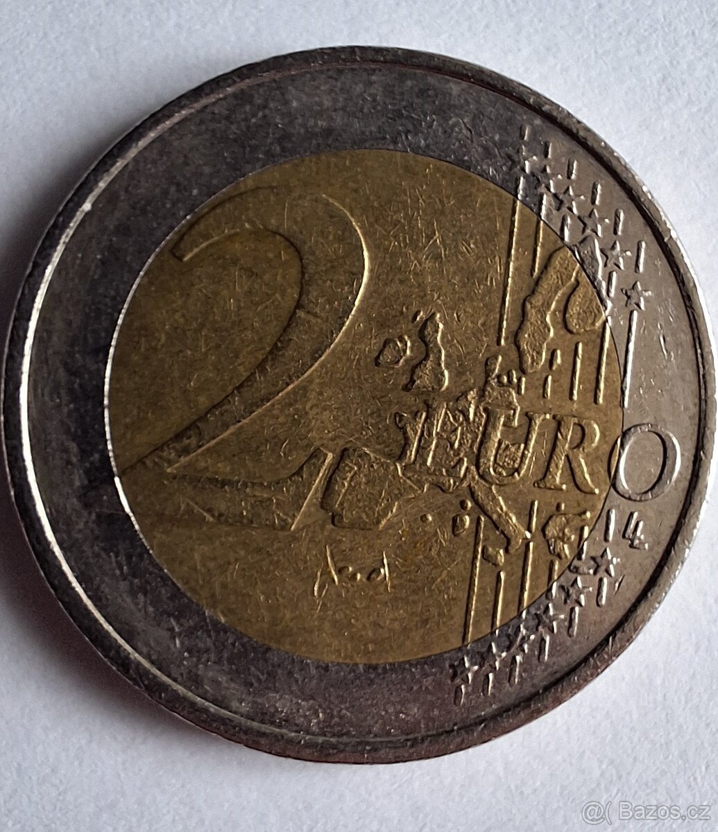 vzácná 2€ mince – Dante Alighieri, Itálie 2002, první mapa