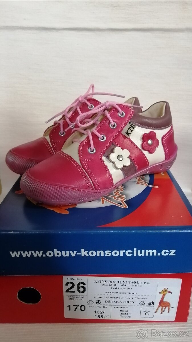 Dívčí kožená bota KTR - vel. 28