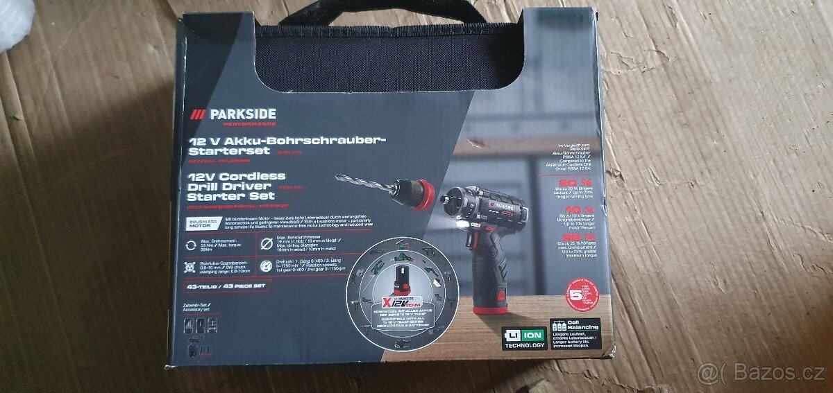 Sada s aku vrtacím šroubovákem PBSPA 12 E4Parkside