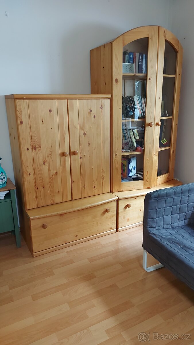 Set Skříňka/ komoda/ vitrína/ knihovna Gazel masiv dřevo