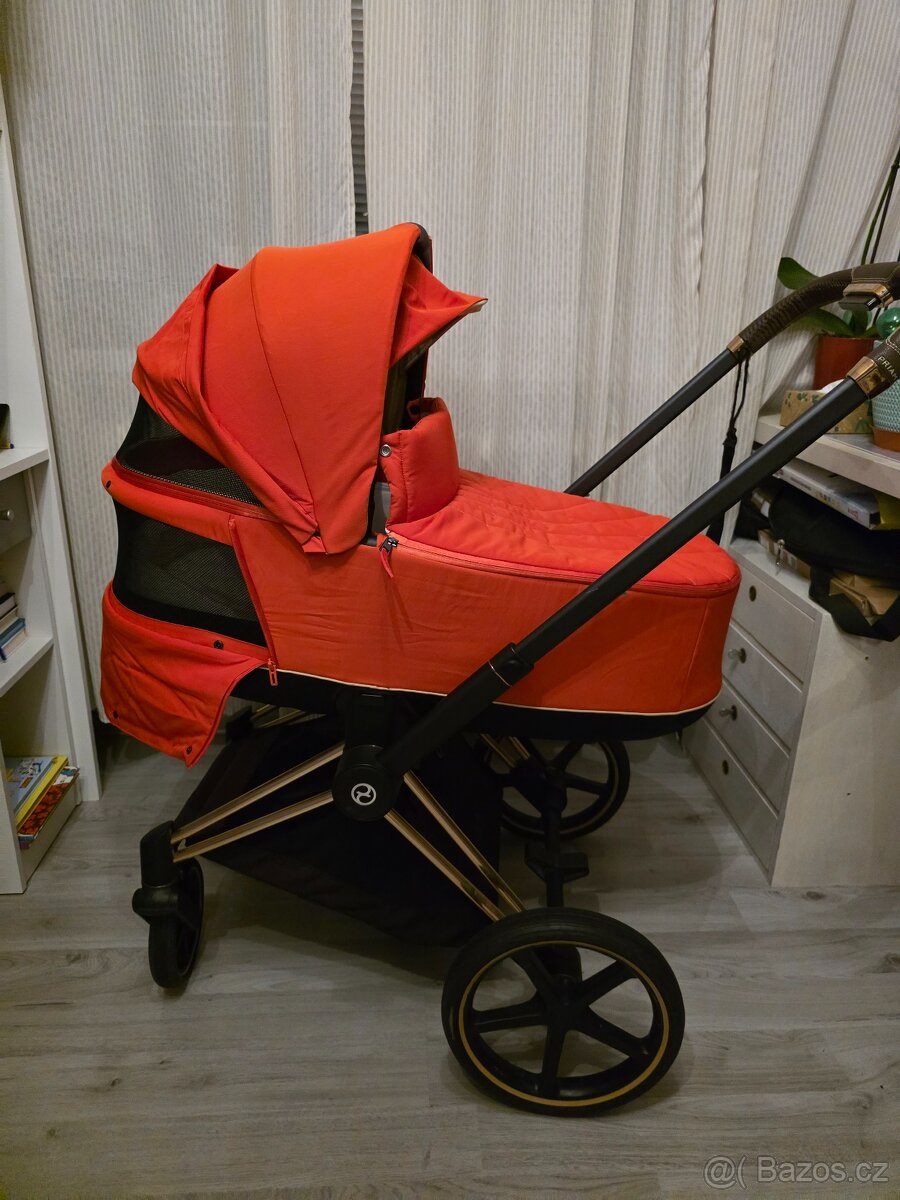 Cybex Priam Rosegold Lux Carry Cot Autumn Gold