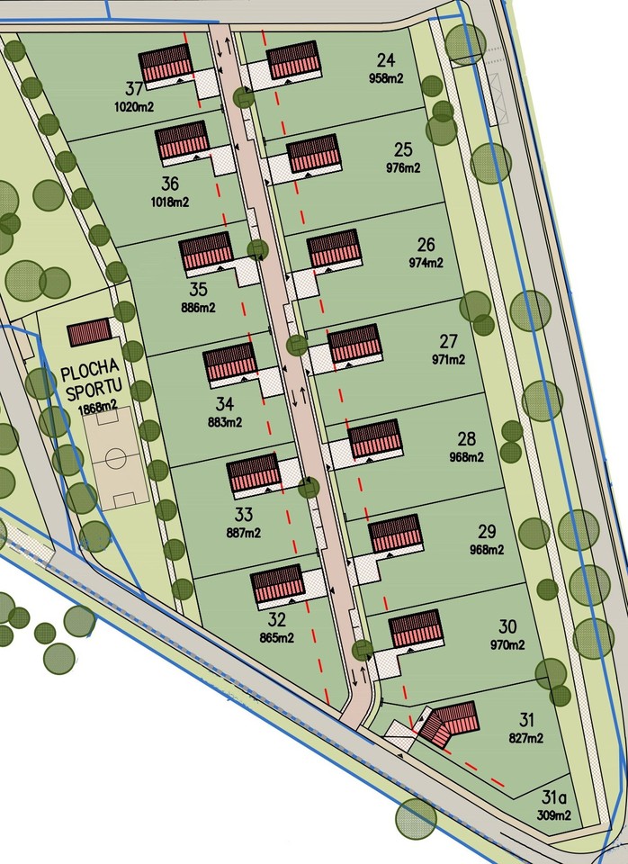 Nové stavební pozemky - Charvatce