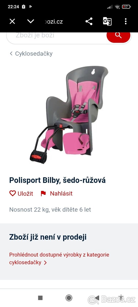 Zadní cyklosedačka