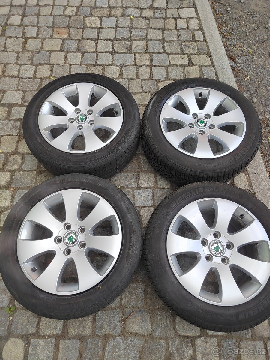 Prodám orig alu 16 škoda Octavia 2 Superb 5x112 ET 45 letní