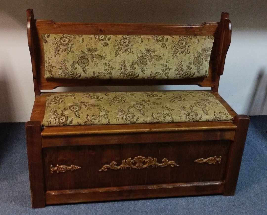 Starožitná dřevěná lavice na chalupu 118.5x54x97.5x50-55 cm.