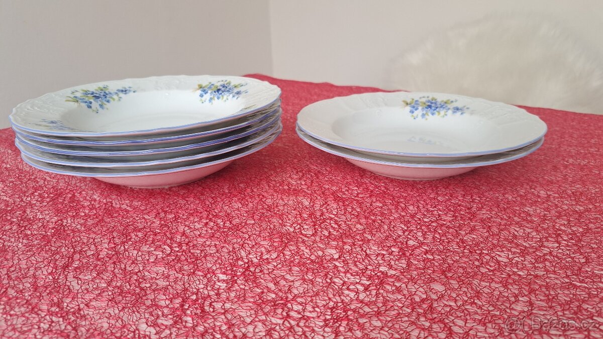 Originál Bernadotte Thun – porcelánové talíře hluboké, 7ks