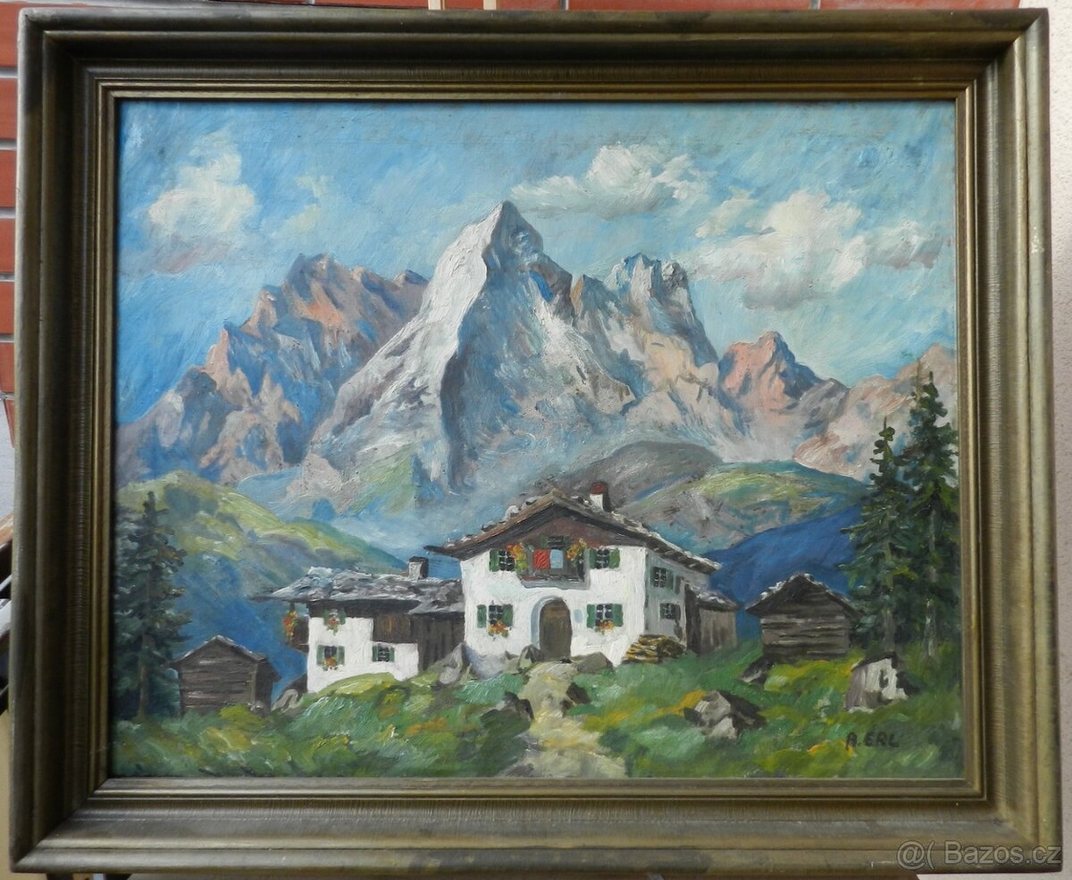 Starožitný obraz A.Erl-Alpy