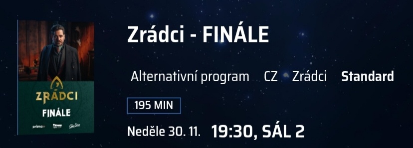Prodám — Zrádci finále 30/11, lístky