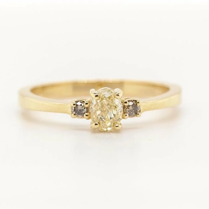 14K prsten s diamanty 0,45ct - certifikát AIG