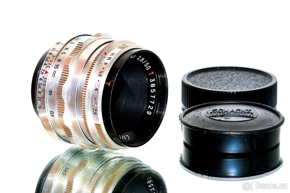 Meyer Tessar 2,8/50 RED T 1Q M42 12-lamelový TOP STAV
