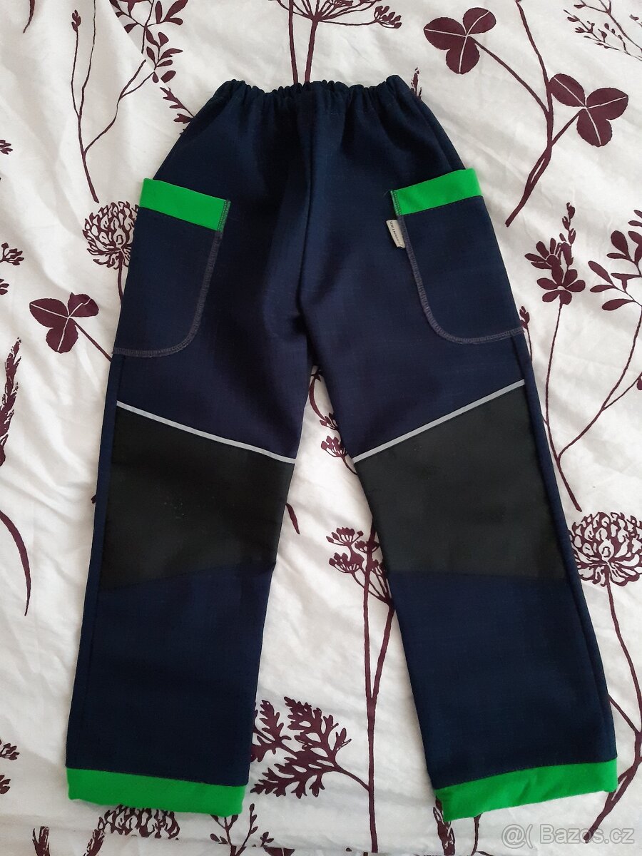 Softshell. kalhoty vel. 116 Veselá nohavice tmavě modré