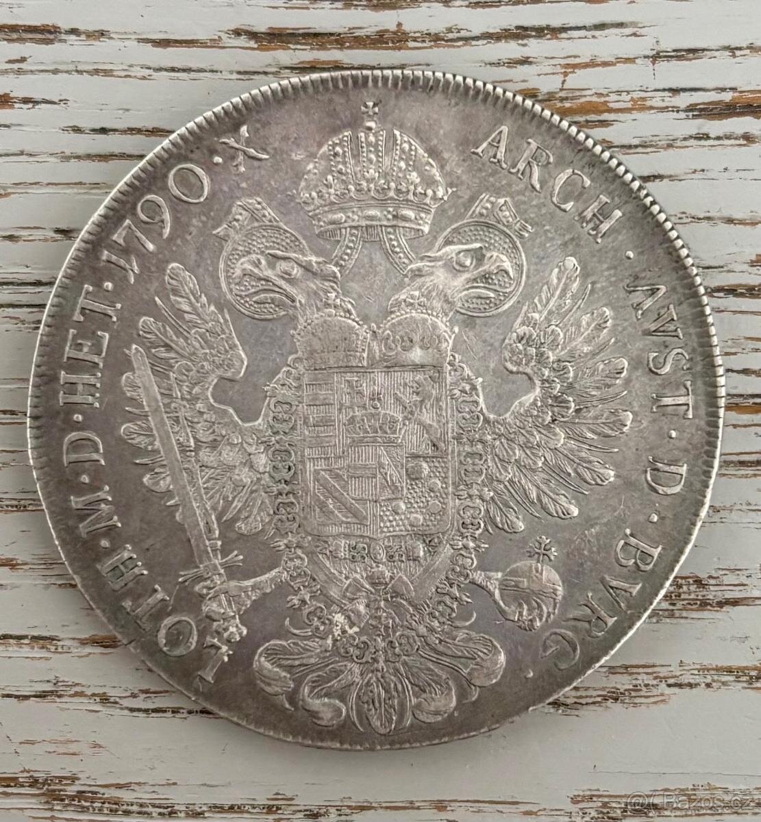 Stříbrná mince LEOPOLD II., TOLAR 1790 A