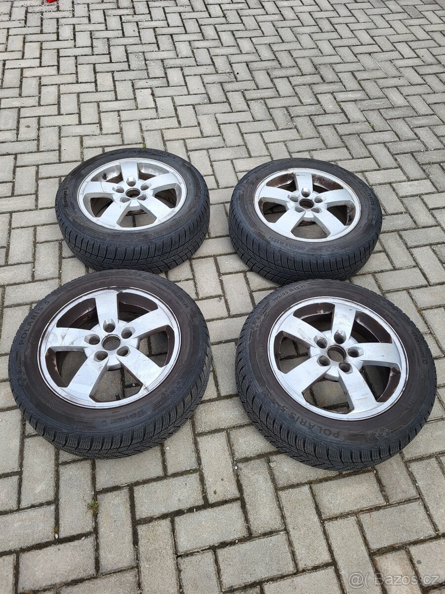 4x Alu disky 15 + pneumatiky Polaris 5 195/55 R15H