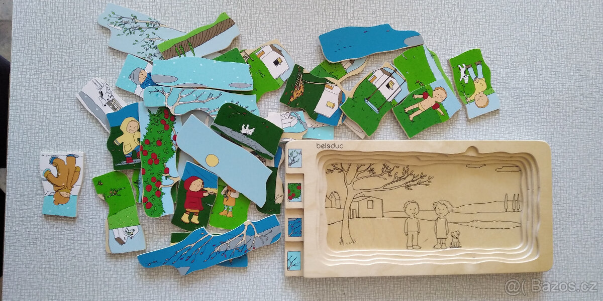 Puzzle velké, dřevěné, skládačka, hodiny, dětský doktor