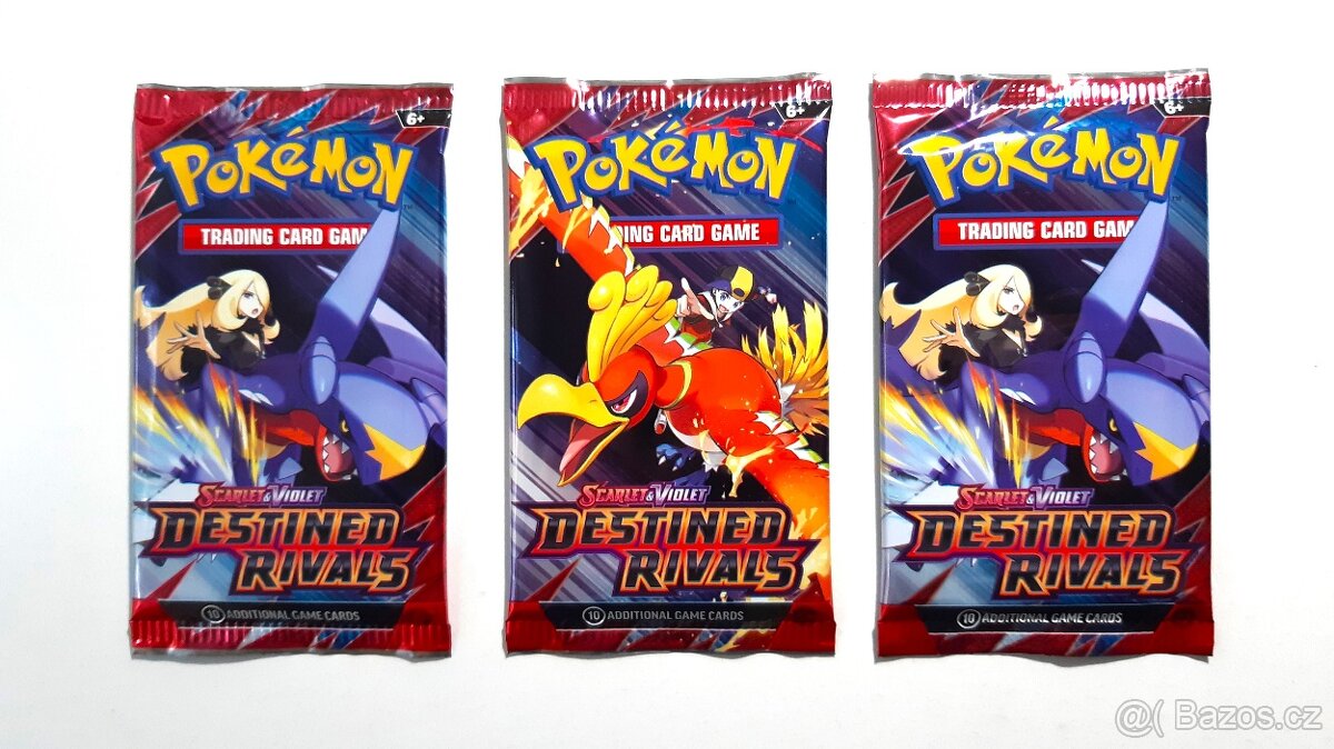 Pokemon Destined Rivals 3x booster, nerozbalený