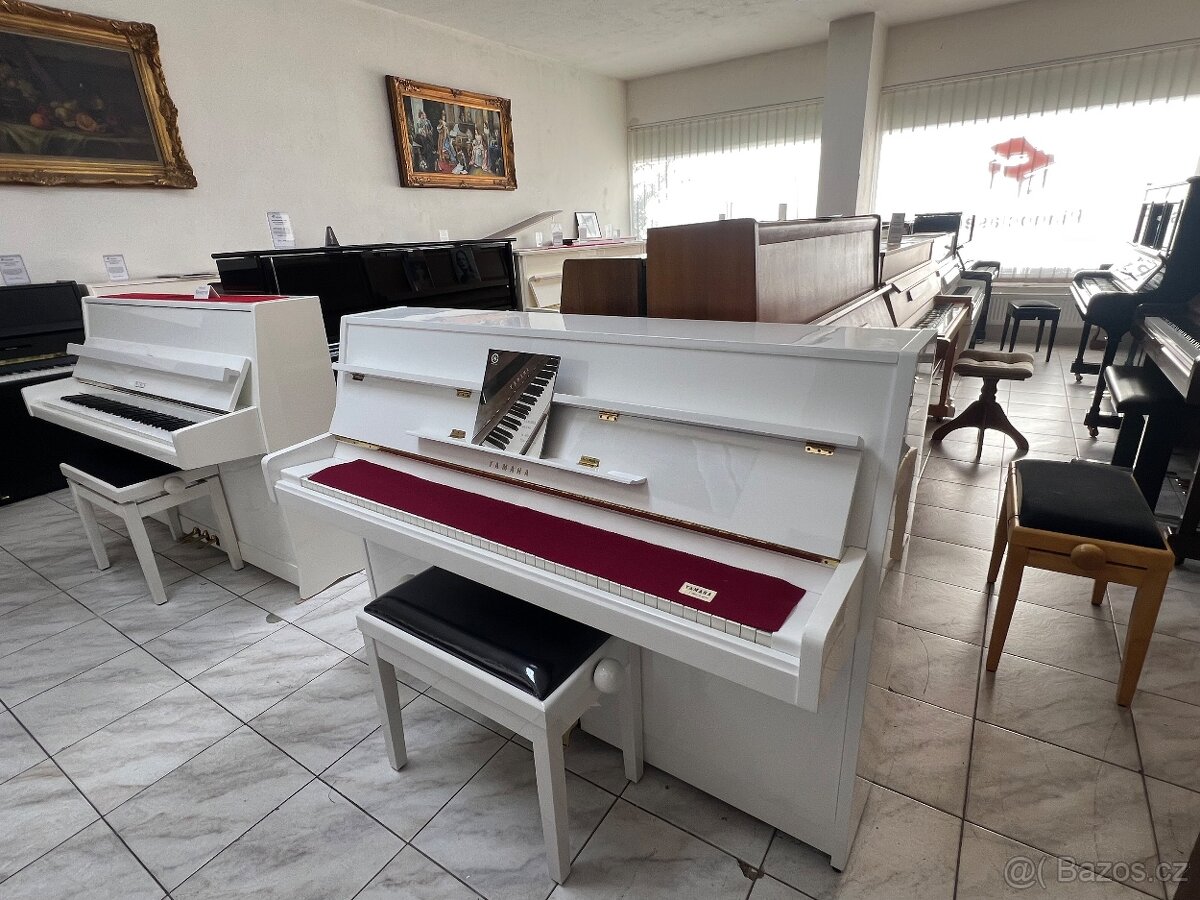 Bílé akustické pianino Yamaha se zárukou 5 let, doprava