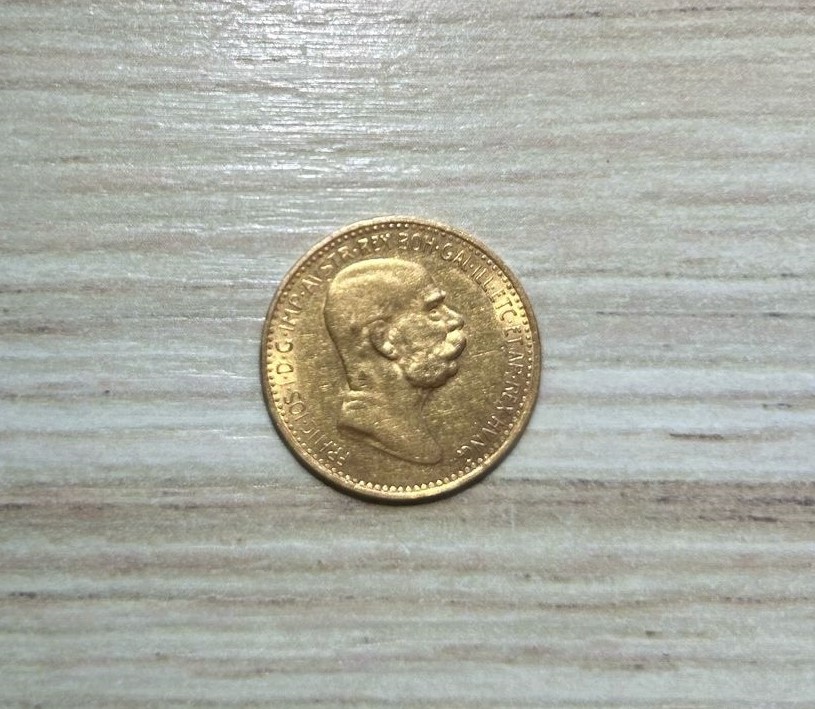 Zlatá mince Desetikoruna Františka Josefa I. Rakouská ražba