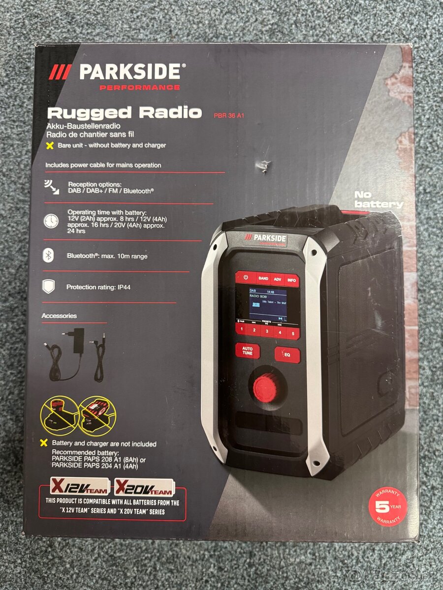 Aku stavební rádio Parkside Performance PBR 36 A1