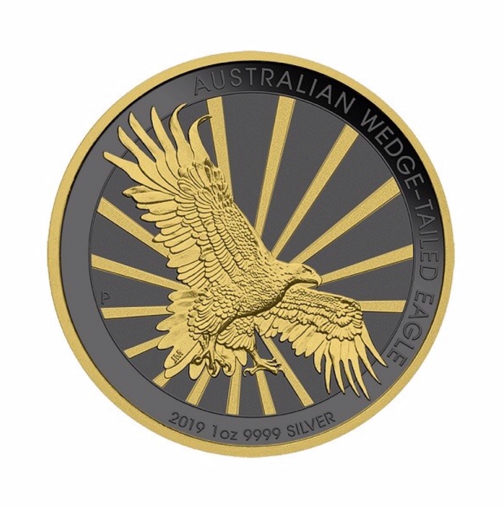 Luxusní provedeni 1 oz Australian Wedge Eagle 2019 Golden
