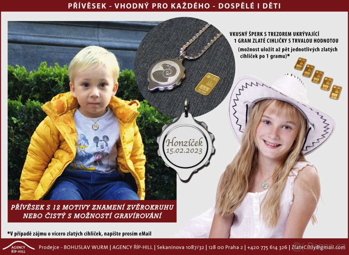 D Á R E K pro chlapce i dívku - Zlatý slitek z ryzího zlata