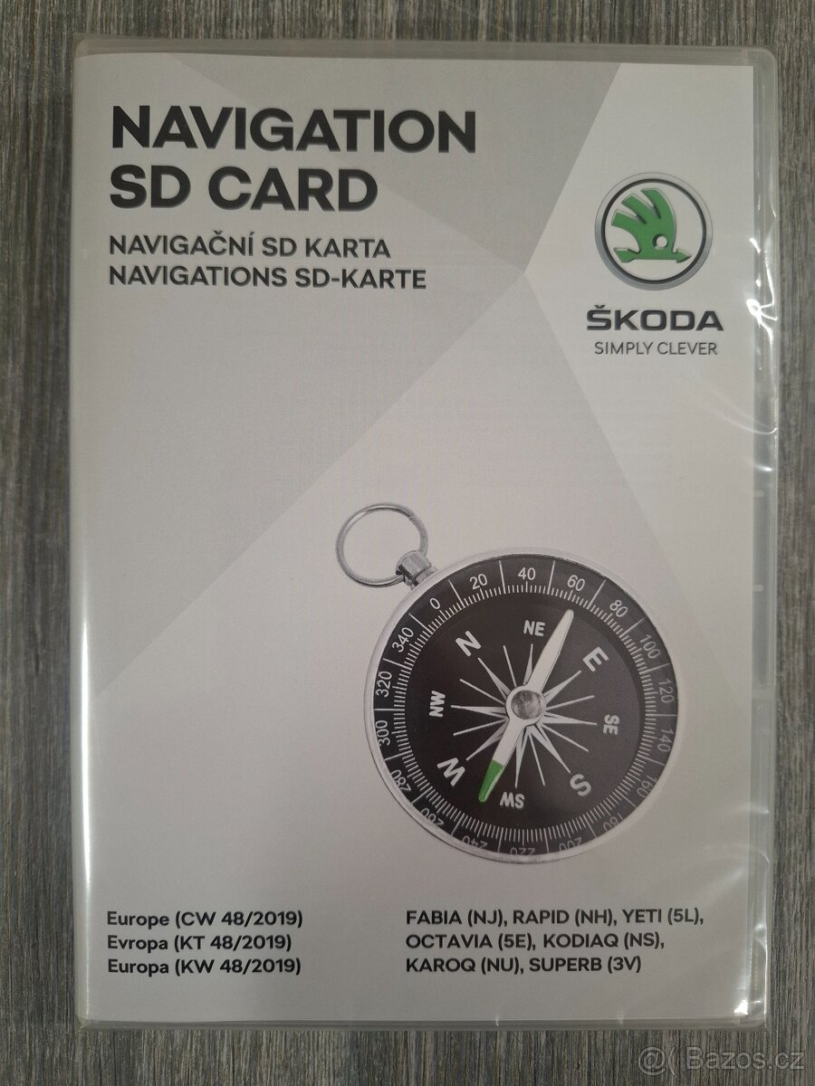Navigační SD karta Evropa Škoda