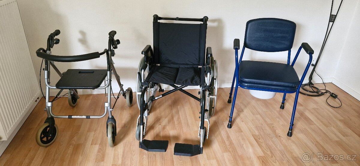 Invalidní vozík, choditko, antidekubitni podložka, židlička