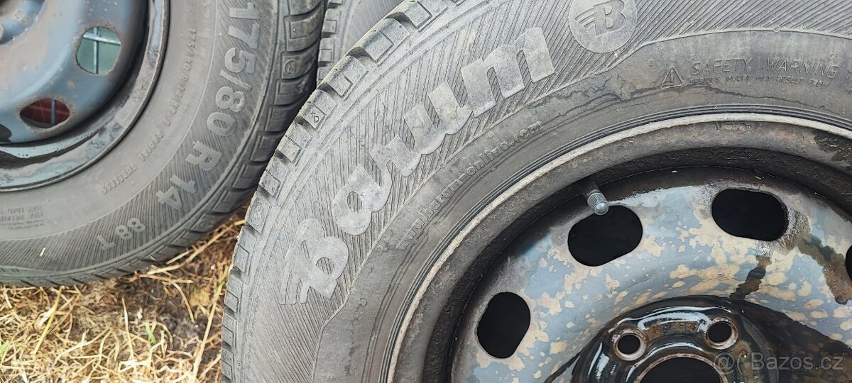 Prodám celá kola 5x100 pneu 175/80/14 99%