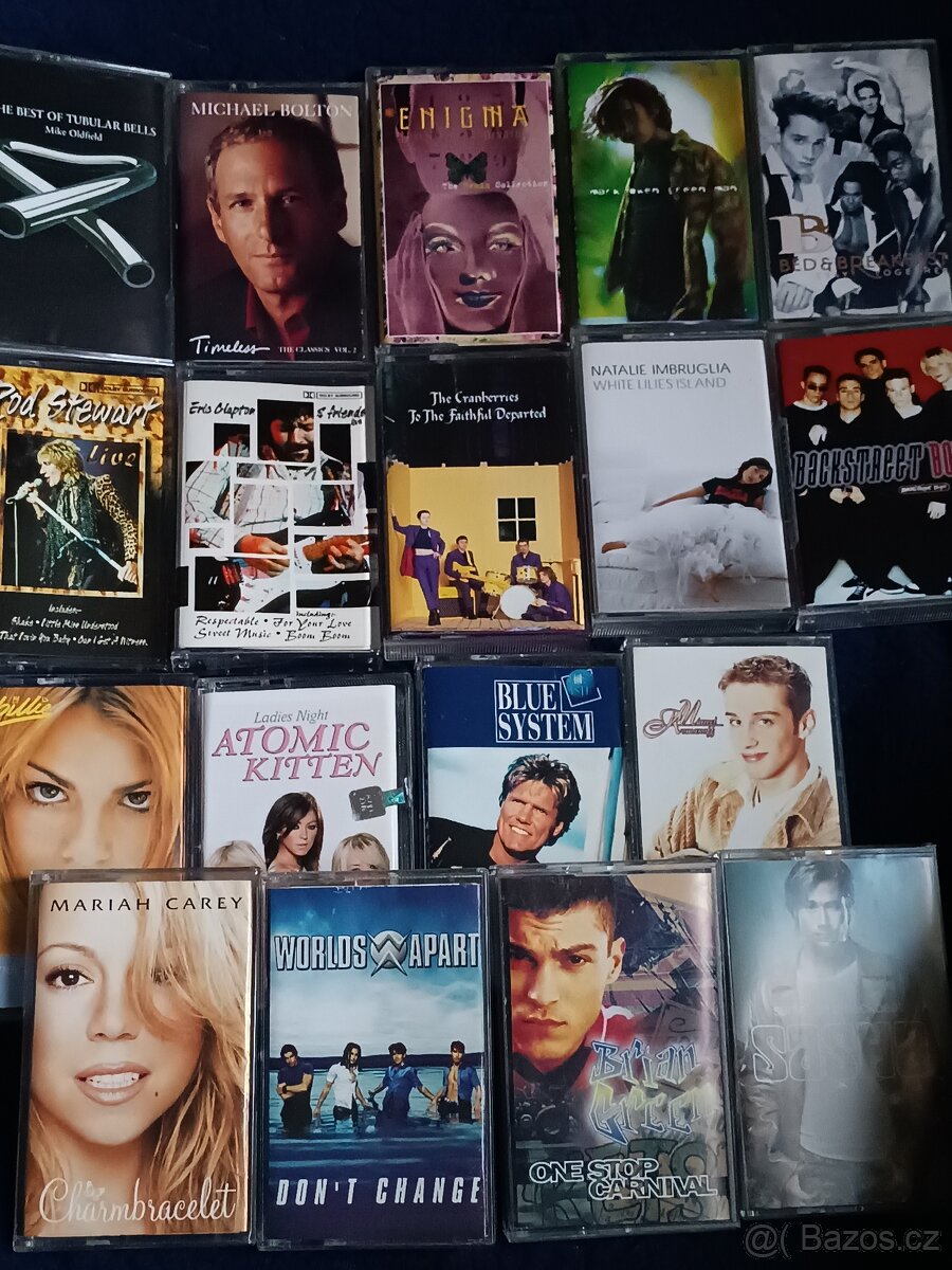 kazety -Bolton,Enigma,Stewart,Clapton,Cranberries,