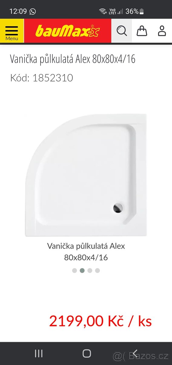 Sprchová vanička 80 cm