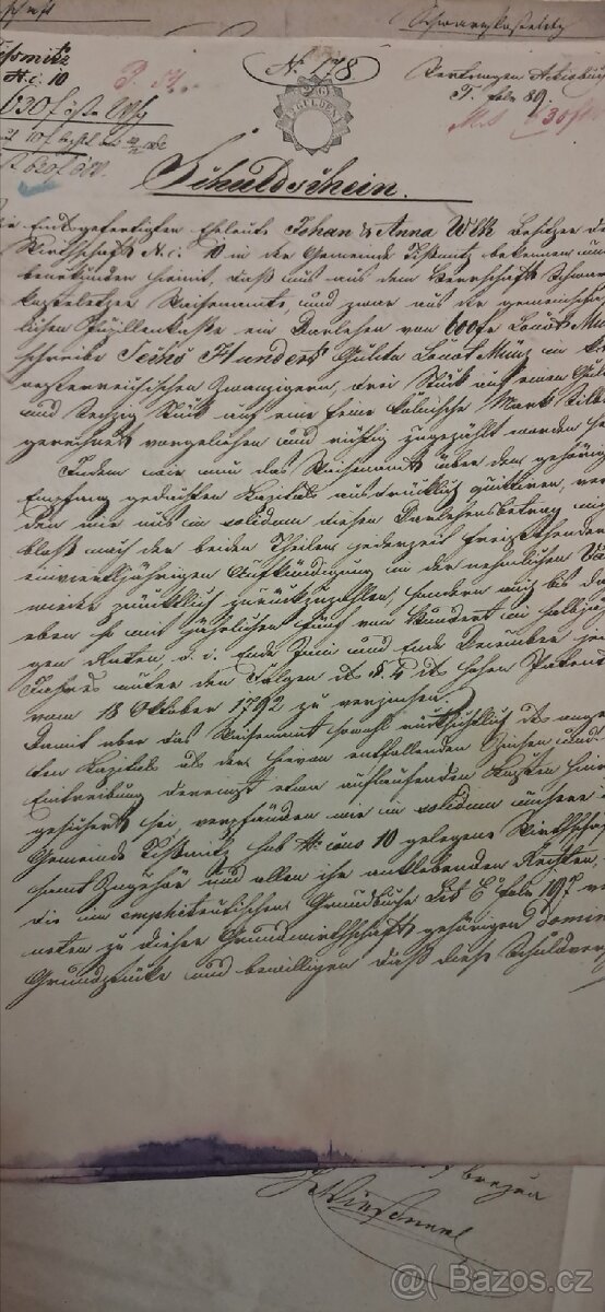 Rukopis Rakusko = Uhersko rok. 1845