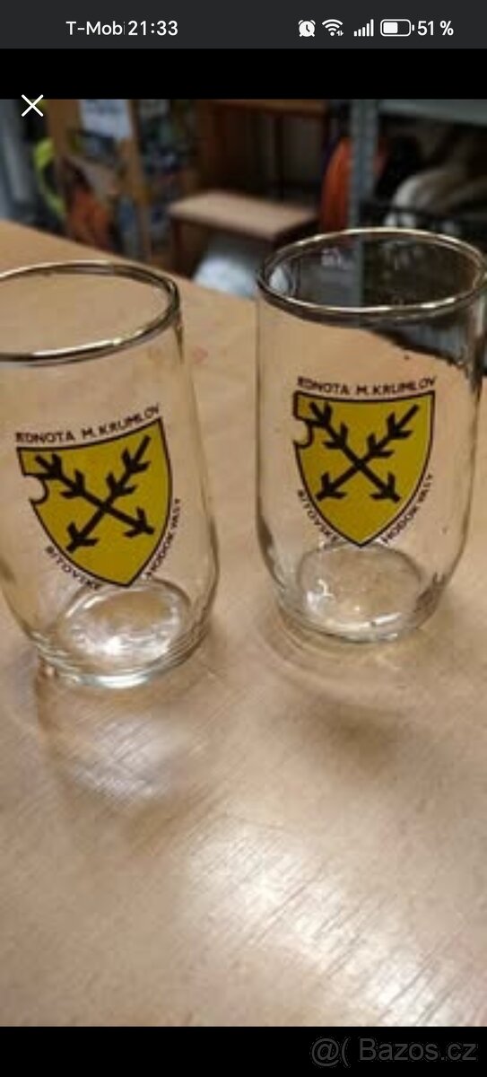 Retro skleničky jednota Moravský Krumlov