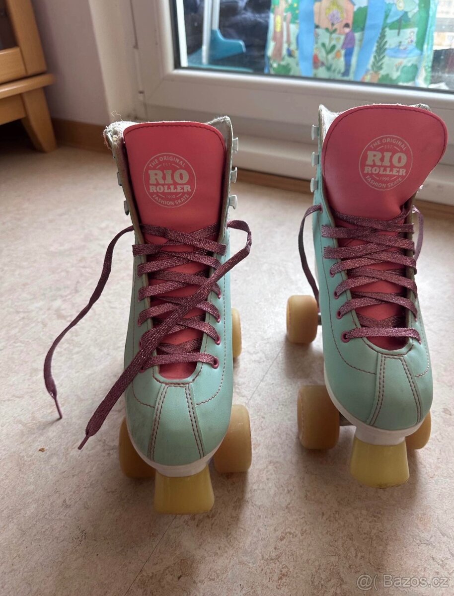 trekové brusle - Rio - Roller Script Teal/Coral