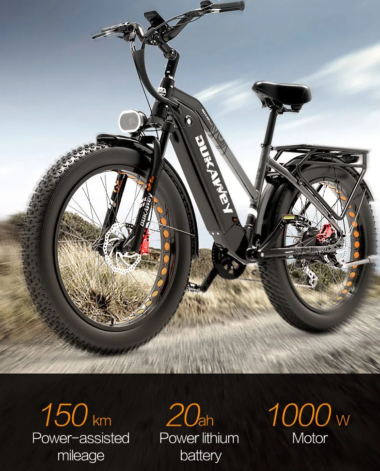 FatBike Dukawey DM530 Plus 26" Fat Bike, Akku Samsung 1040Wh