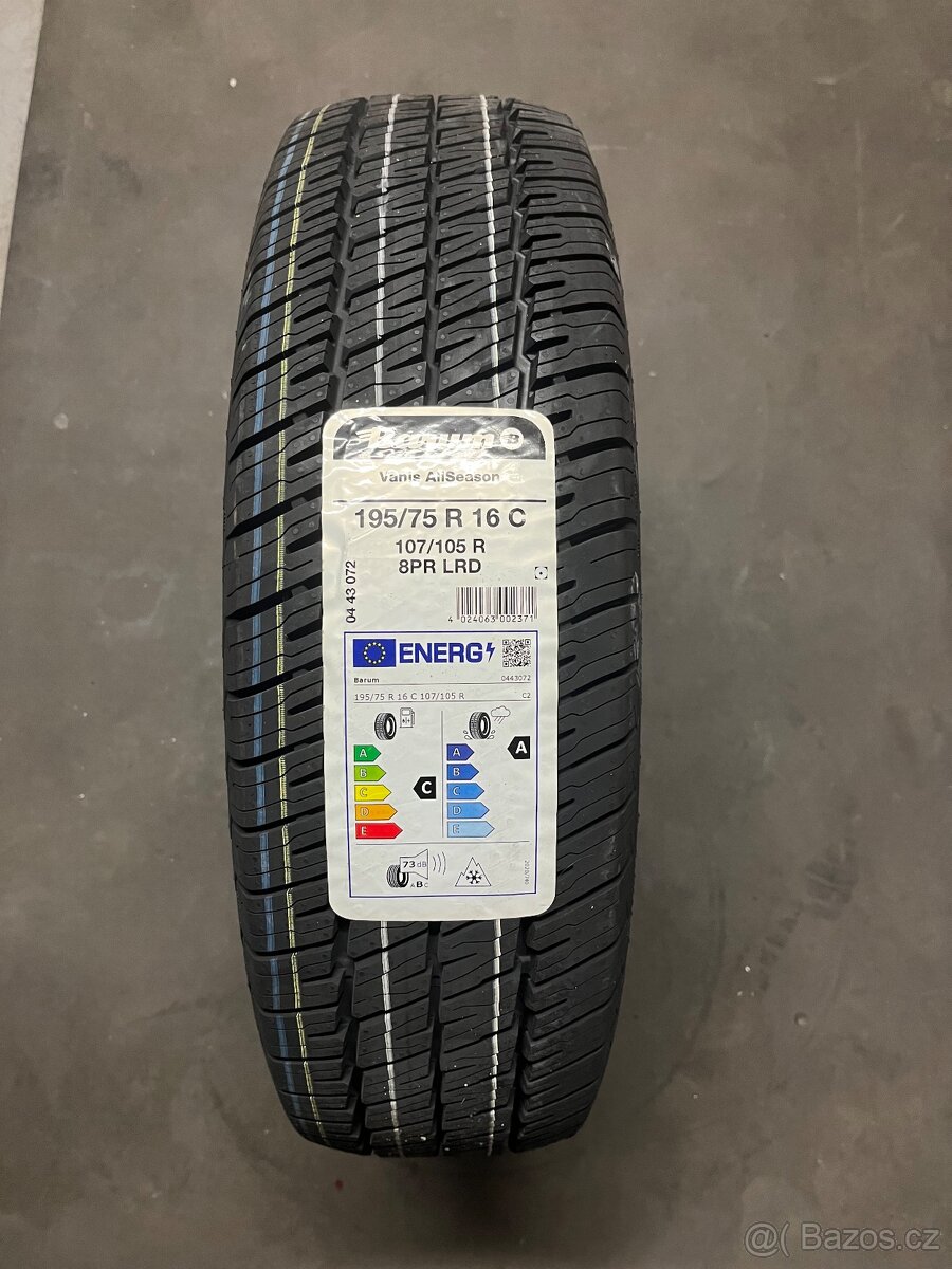 4ks NOVÉ PNEUMATIKY BARUM VANIS ALLSEASONS 195/75/16 C 107/1