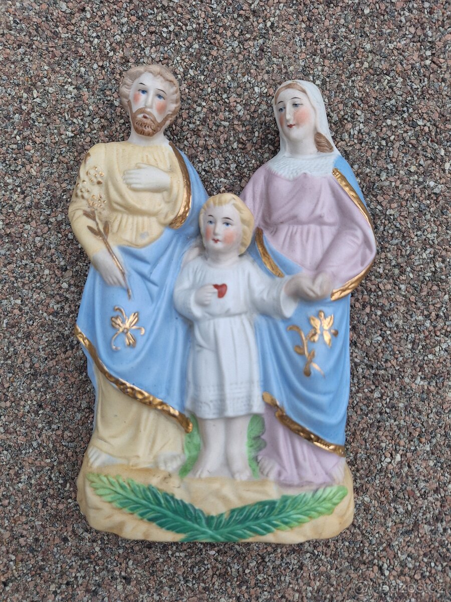 Soška SVATÁ RODINA porcelán - biskvit malovaný
